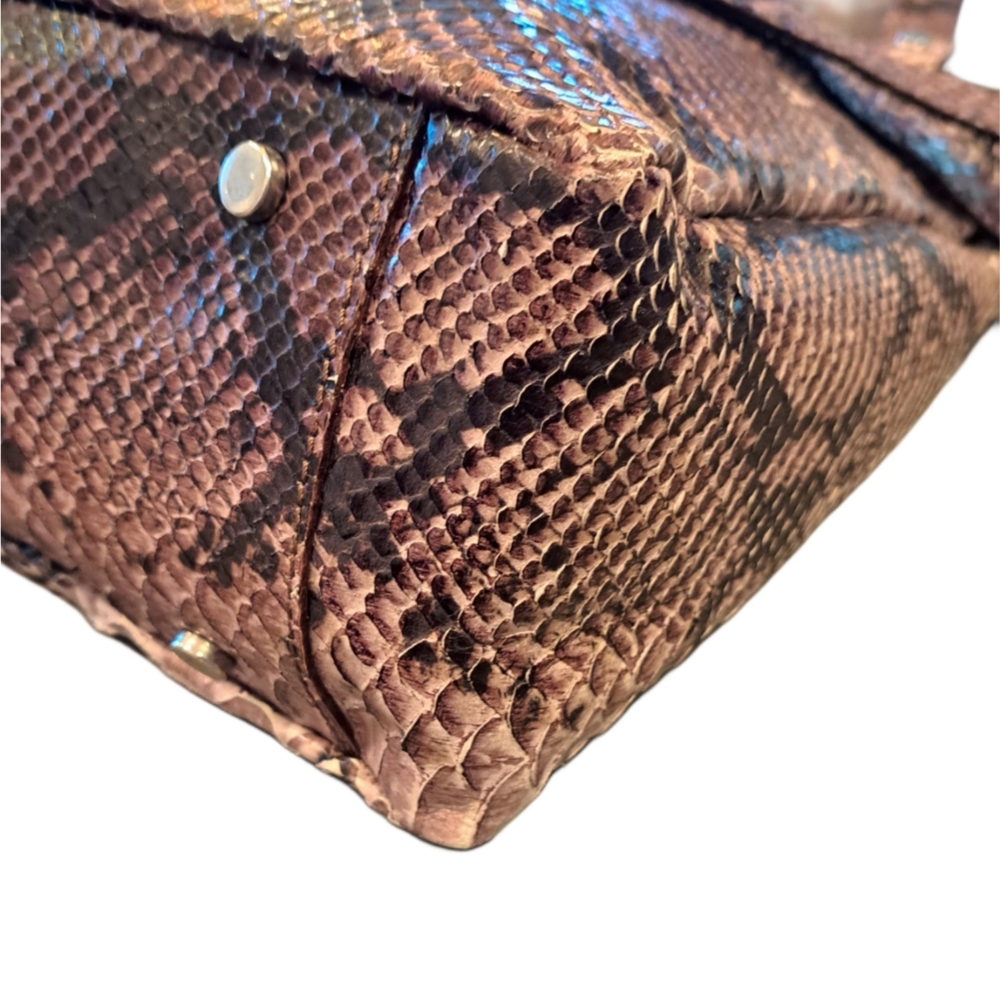 Cavalcanti Leather Python Print Bag - image 5